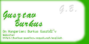 gusztav burkus business card